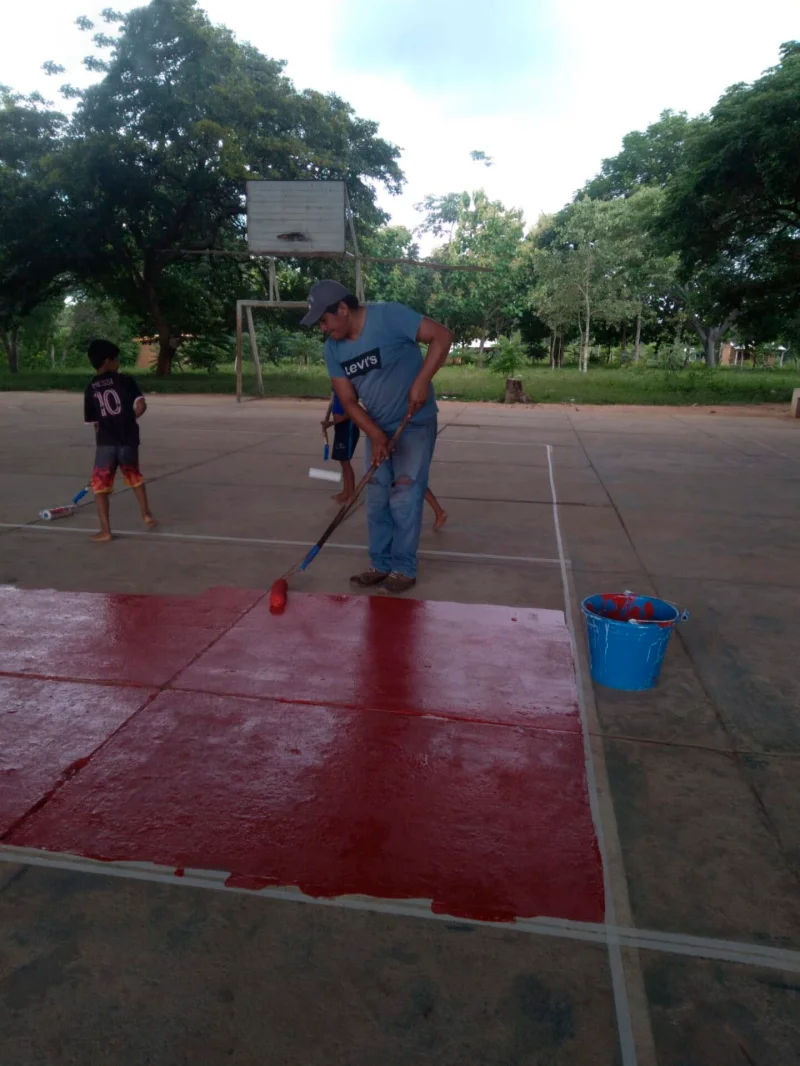 Programa Escuela Saludable: Mantenimiento y Demarcado de Cancha Polifuncional